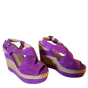 Dolce Vita Shania Lilac Espadrille Wedge Suede. Size: 6.